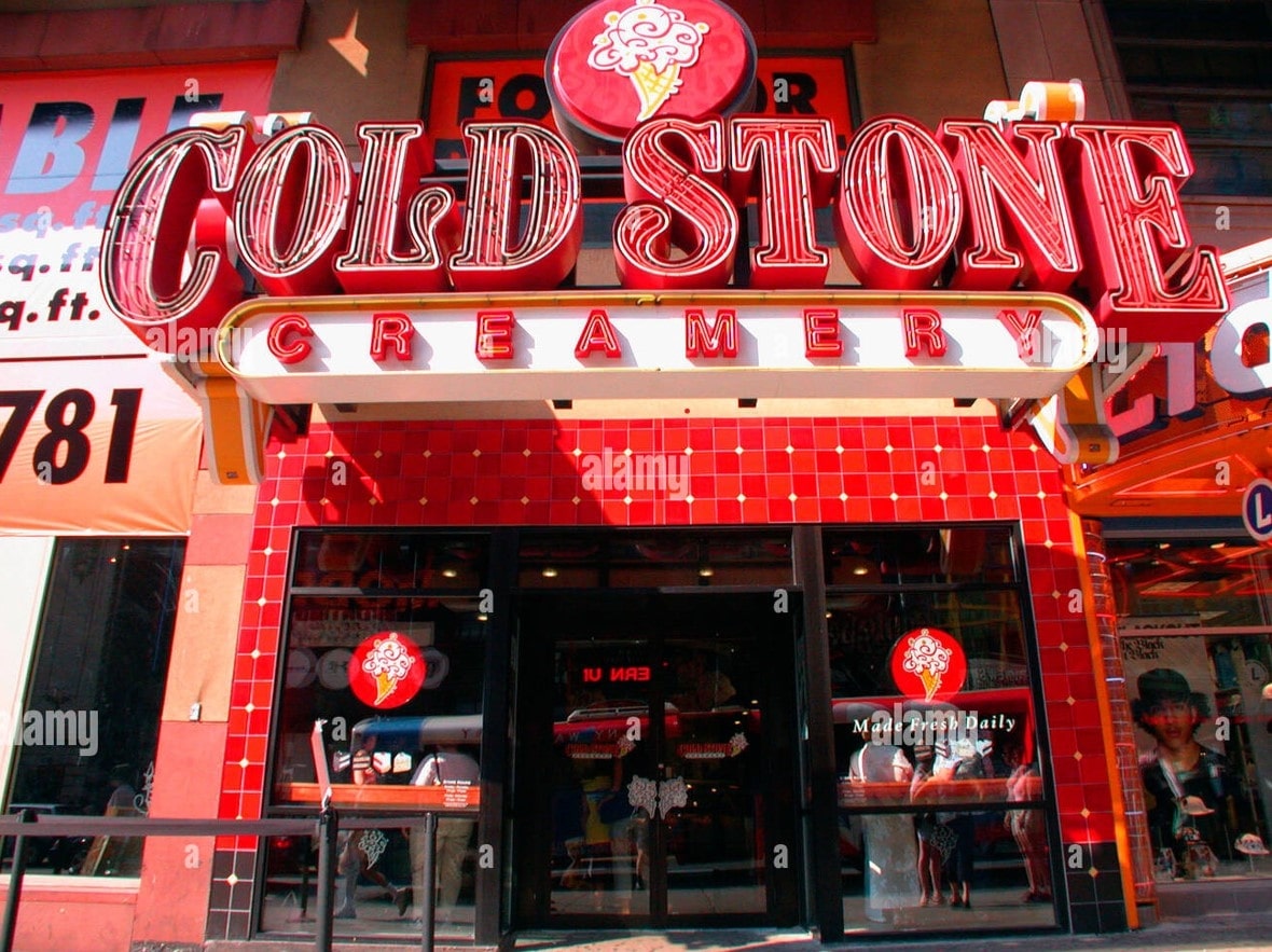 Cold Stone Creamery menu prices featuring 33 items ranging from $0.75 to $62.00