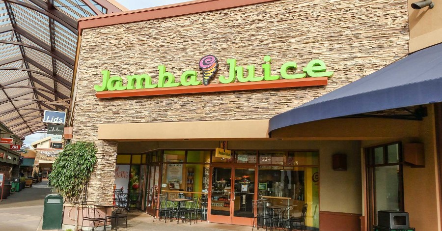 Jamba Juice menu prices featuring 35 items ranging from $0.50 to $7.79