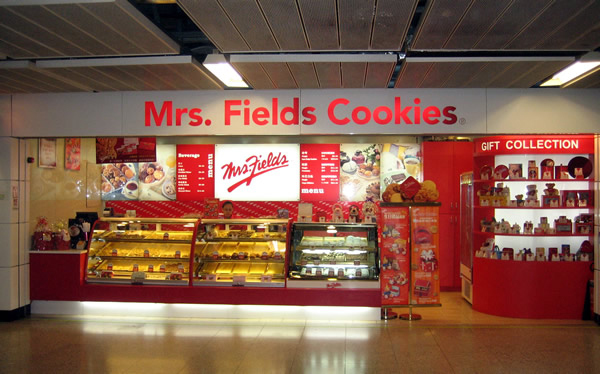Mrs Fields menu prices featuring 86 items ranging from $1.11 to $153.32