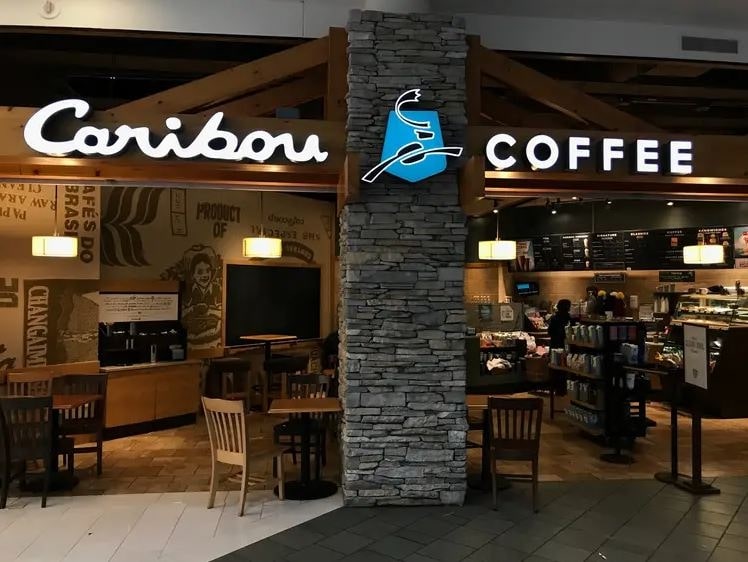 Caribou Coffee menu prices featuring 70 items ranging from $0.80 to $14.99